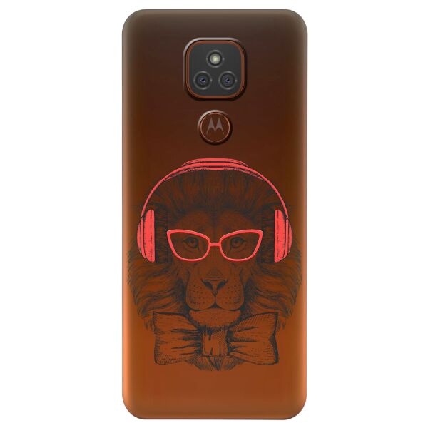 

Прозрачный силиконовый чехол iSwag для Motorola Moto G9 с рисунком - Лев (KS6557)