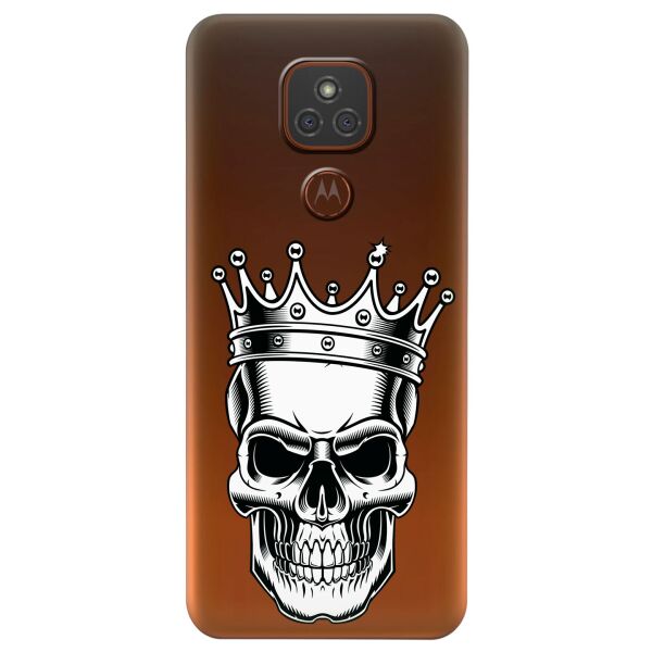 

Прозрачный силиконовый чехол iSwag для Motorola Moto G9 с рисунком - Царский череп (KS6565)