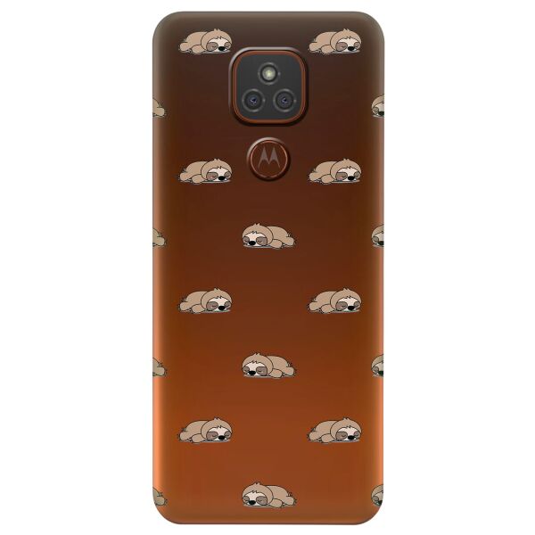 

Прозрачный силиконовый чехол iSwag для Motorola Moto G9 с рисунком - Спящие ленивцы (KS6566)