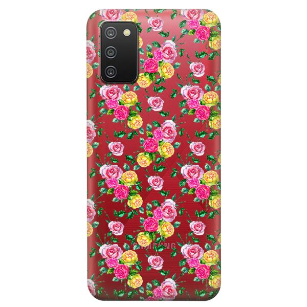 

Прозрачный силиконовый чехол iSwag для Samsung Galaxy A02s с рисунком - Розы (KS9126)