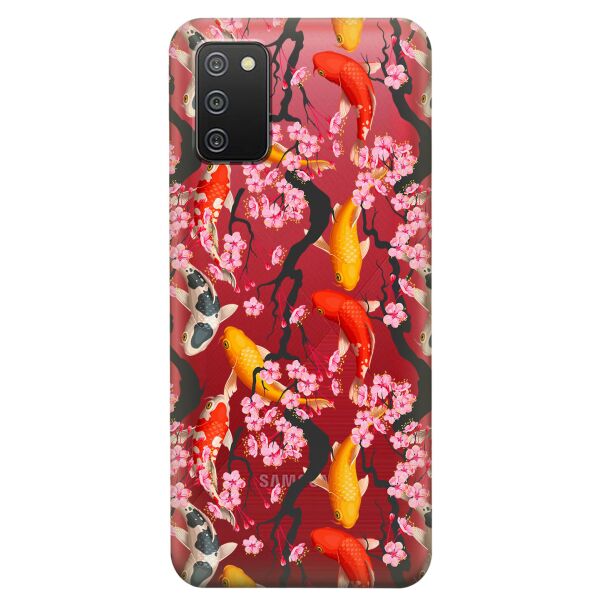 

Прозрачный силиконовый чехол iSwag для Samsung Galaxy A02s с рисунком - Японские рыбы (KS9128)