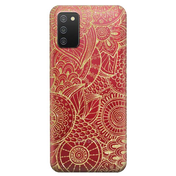 

Прозрачный силиконовый чехол iSwag для Samsung Galaxy A02s с рисунком - Золотая мандала (KS9132)
