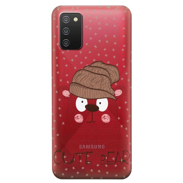 

Прозрачный силиконовый чехол iSwag для Samsung Galaxy A02s с рисунком - Медведь (KS9134)