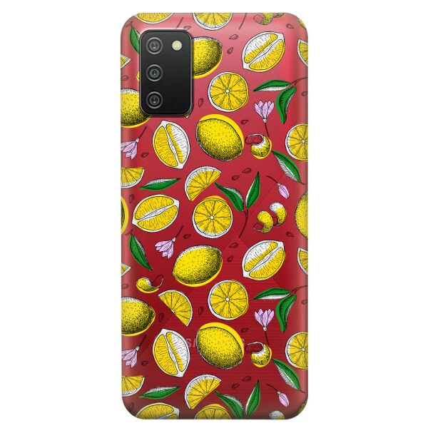 

Прозрачный силиконовый чехол iSwag для Samsung Galaxy A02s с рисунком - Лимоны (KS9149)
