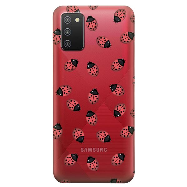 

Прозрачный силиконовый чехол iSwag для Samsung Galaxy A02s с рисунком - Божьи коровки (KS9158)