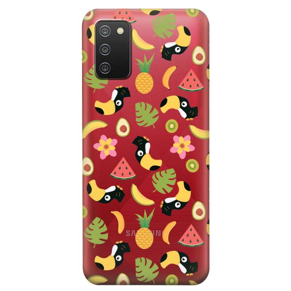 

Прозрачный силиконовый чехол iSwag для Samsung Galaxy A02s с рисунком - Летний клипарт (KS9163)