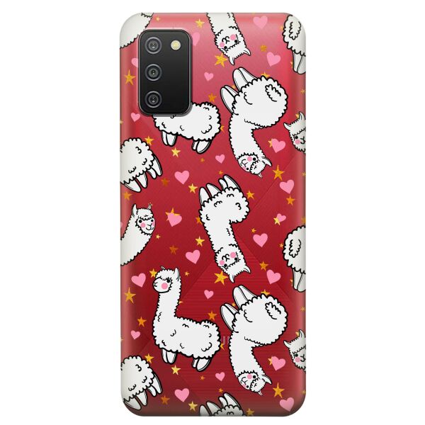 

Прозрачный силиконовый чехол iSwag для Samsung Galaxy A02s с рисунком - Ламы (KS9172)