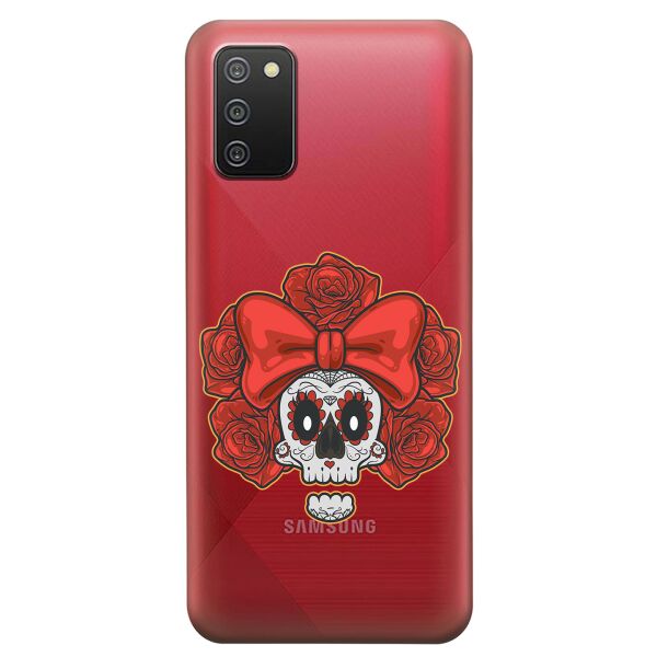 

Прозрачный силиконовый чехол iSwag для Samsung Galaxy A02s с рисунком - Готический череп (KS9179)