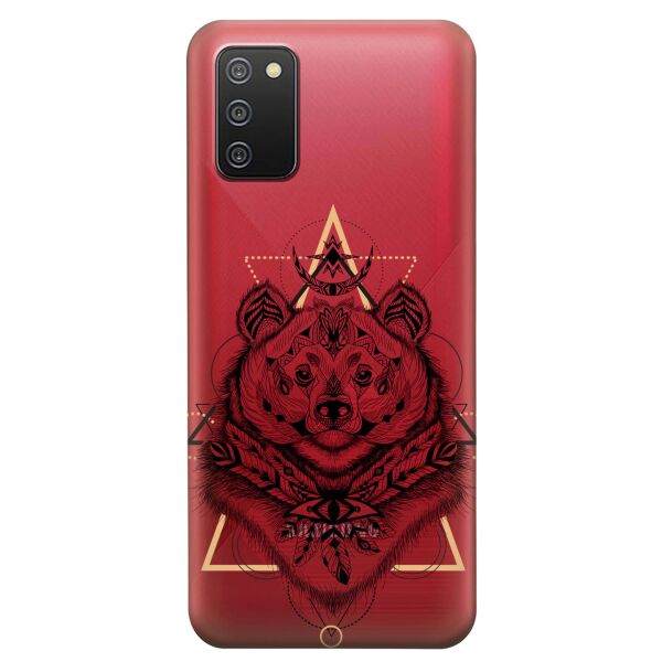 

Прозрачный силиконовый чехол iSwag для Samsung Galaxy A02s с рисунком - Медведь индеец (KS9184)