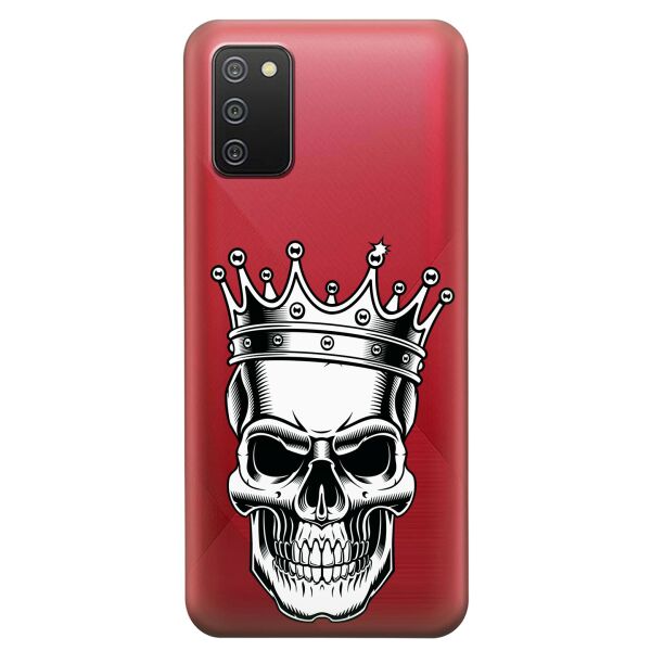 

Прозрачный силиконовый чехол iSwag для Samsung Galaxy A02s с рисунком - Царский череп (KS9190)