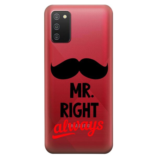 

Прозрачный силиконовый чехол iSwag для Samsung Galaxy A02s с рисунком - Mr Right (KS9195)