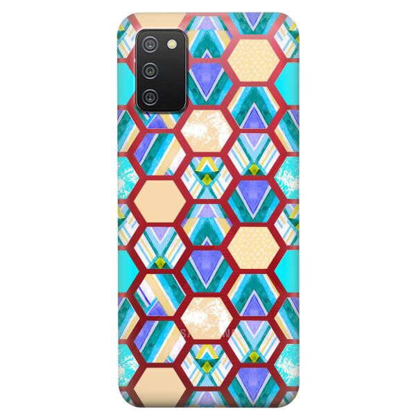 

Прозрачный силиконовый чехол iSwag для Samsung Galaxy A02s с рисунком - Ромбы (KS9199)