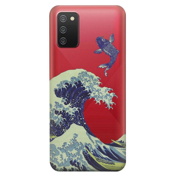 

Прозрачный силиконовый чехол iSwag для Samsung Galaxy A02s с рисунком - Большая волна в Канагаве (KS9200)