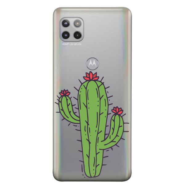 

Прозрачный силиконовый чехол iSwag для Motorola Moto G 5G с рисунком - Тропический кактус (KS8996)