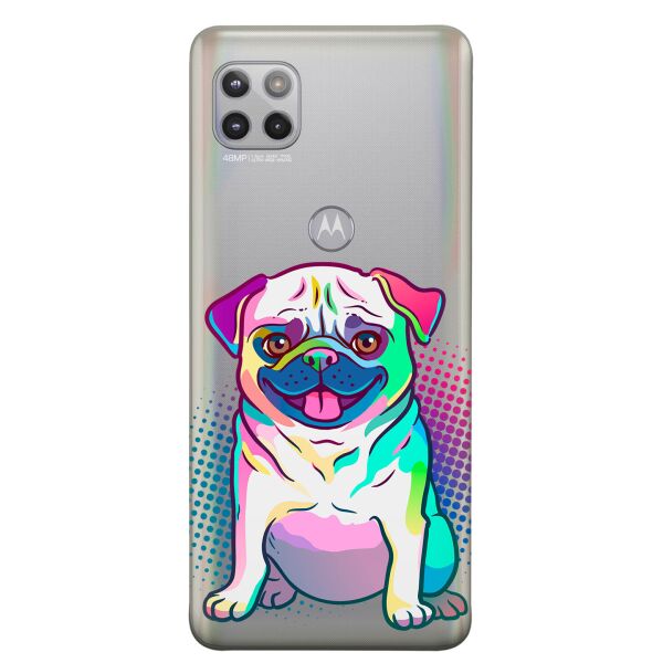 

Прозрачный силиконовый чехол iSwag для Motorola Moto G 5G с рисунком - Мопс (KS9035)