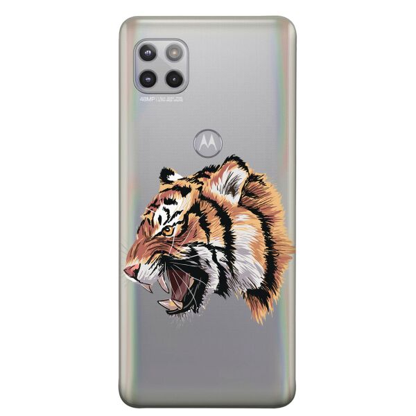 

Прозрачный силиконовый чехол iSwag для Motorola Moto G 5G с рисунком - Тигр (KS9038)
