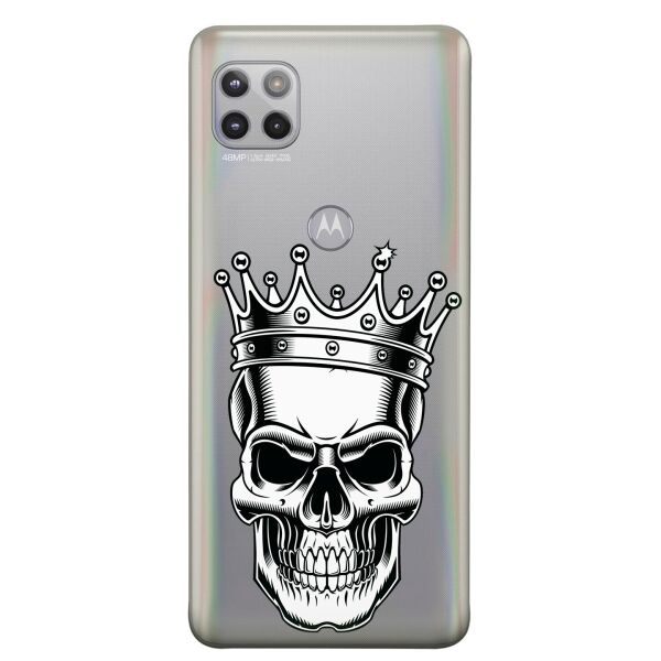 

Прозрачный силиконовый чехол iSwag для Motorola Moto G 5G с рисунком - Царский череп (KS9040)