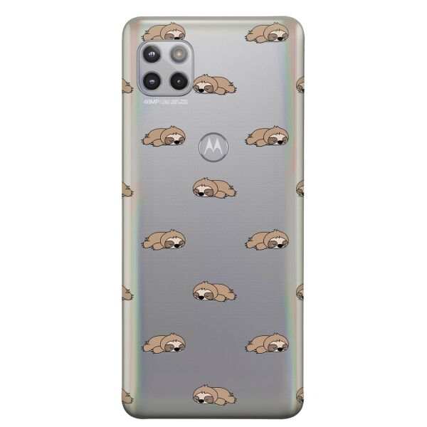 

Прозрачный силиконовый чехол iSwag для Motorola Moto G 5G с рисунком - Спящие ленивцы (KS9041)