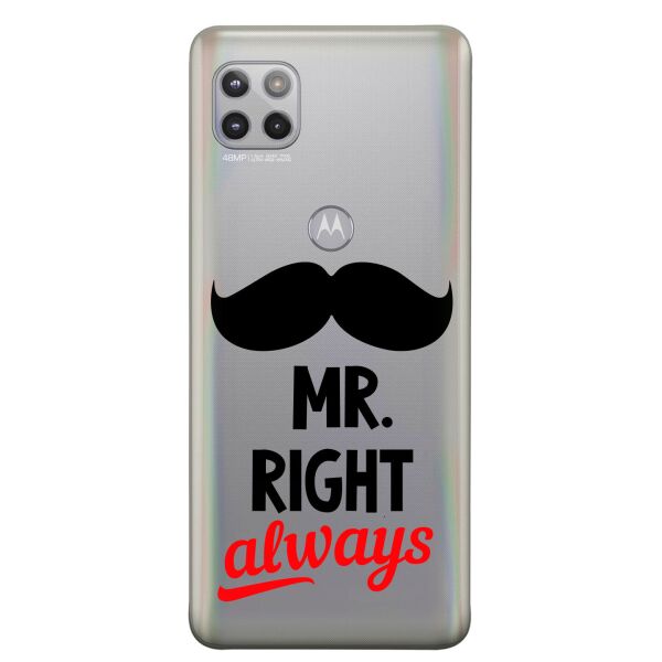 

Прозрачный силиконовый чехол iSwag для Motorola Moto G 5G с рисунком - Mr Right (KS9045)