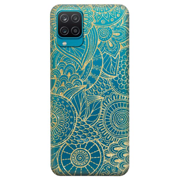 

Прозрачный силиконовый чехол iSwag для Samsung Galaxy A12 с рисунком - Золотая мандала (KS9057)