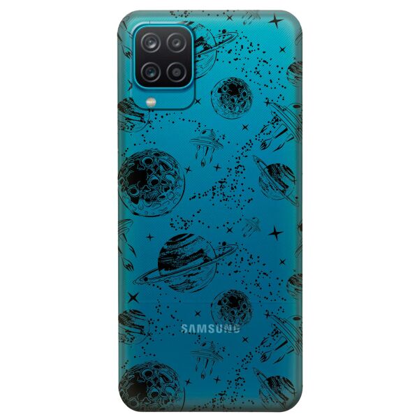 

Прозрачный силиконовый чехол iSwag для Samsung Galaxy A12 с рисунком - Космос (KS9063)