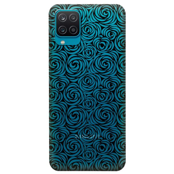 

Прозрачный силиконовый чехол iSwag для Samsung Galaxy A12 с рисунком - Черные узоры (KS9073)