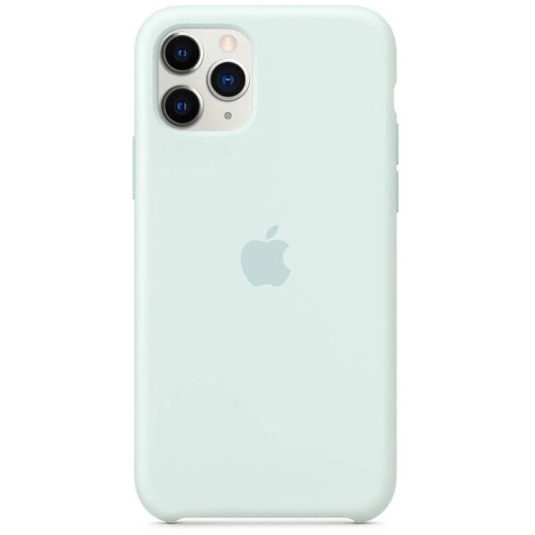 

Противоударный Защитный Силиконовый Чехол - Накладка Epik Silicone Case (AAA) для Apple iPhone 11 Pro Max (6.5'') с Микрофиброй / Термополиуретановый / + Высокие Бортики / Матовый / Серо-голубой / Seafoam