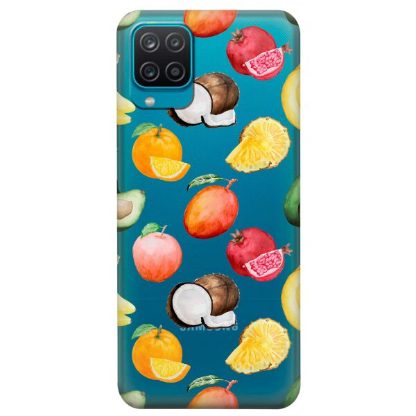 

Прозрачный силиконовый чехол iSwag для Samsung Galaxy A12 с рисунком - Фрукты (KS9081)