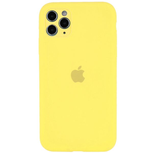 

Противоударный Защитный Силиконовый Чехол - Накладка Epik Silicone Case Full Camera Protective (AA) для Apple iPhone 11 Pro Max (6.5'') с Микрофиброй / + Защита Камеры / Матовый / Желтый / Canary Yellow