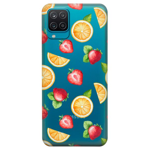 

Прозрачный силиконовый чехол iSwag для Samsung Galaxy A12 с рисунком - Фруктовый дизайн (KS9095)
