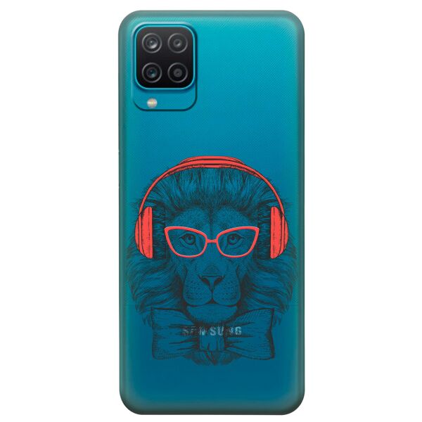 

Прозрачный силиконовый чехол iSwag для Samsung Galaxy A12 с рисунком - Лев (KS9107)