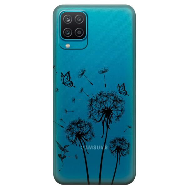 

Прозрачный силиконовый чехол iSwag для Samsung Galaxy A12 с рисунком - Одуванчики (KS9121)