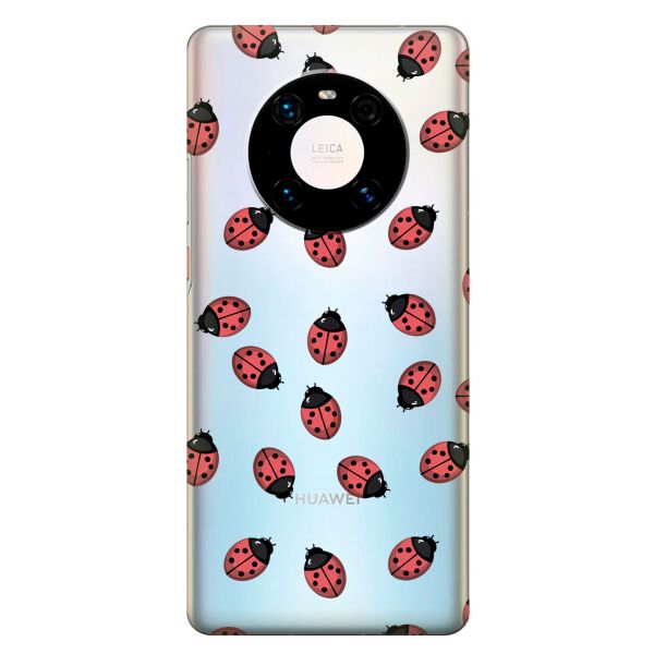 

Прозрачный силиконовый чехол iSwag для Huawei Mate 40 Pro с рисунком - Божьи коровки (KS9308)