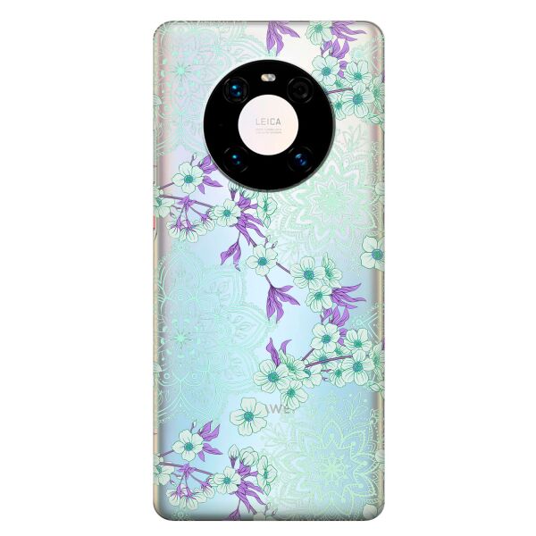 

Прозрачный силиконовый чехол iSwag для Huawei Mate 40 Pro с рисунком - Цветочная мандала (KS9312)