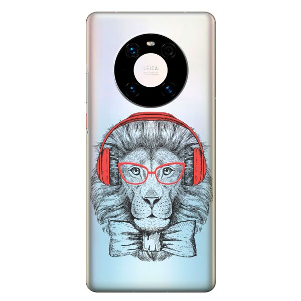 

Прозрачный силиконовый чехол iSwag для Huawei Mate 40 Pro с рисунком - Лев (KS9332)