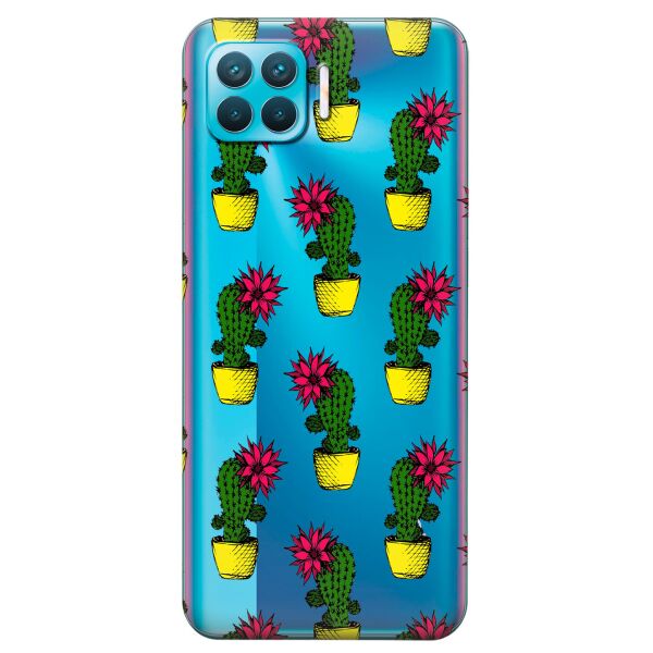 

Прозрачный силиконовый чехол iSwag для OPPO Reno 4 Lite с рисунком - Кактусы (KS8778)