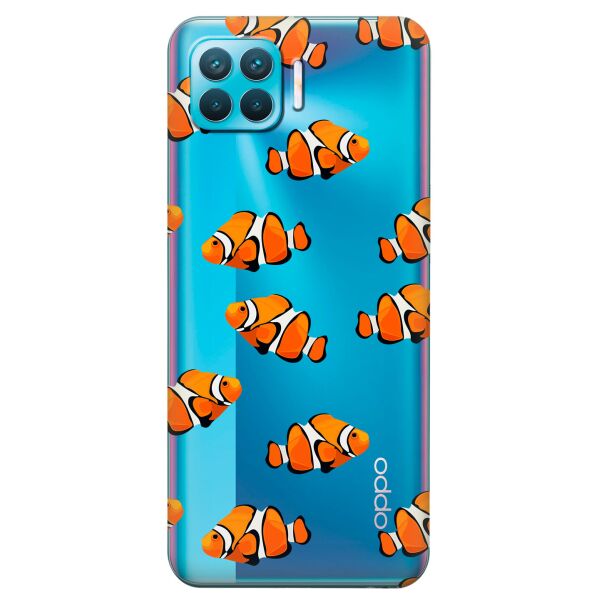 

Прозрачный силиконовый чехол iSwag для OPPO Reno 4 Lite с рисунком - Рыбки (KS8791)