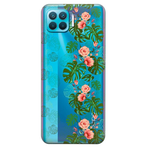 

Прозрачный силиконовый чехол iSwag для OPPO Reno 4 Lite с рисунком - Тропические листья (KS8794)