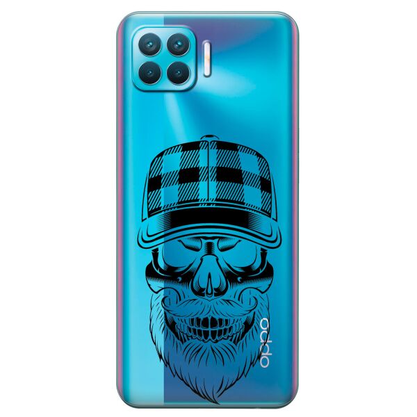 

Прозрачный силиконовый чехол iSwag для OPPO Reno 4 Lite с рисунком - Бородатый череп (KS8801)