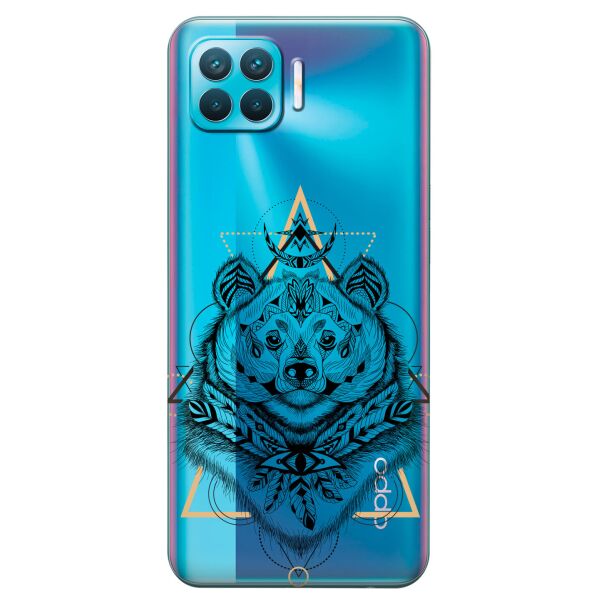 

Прозрачный силиконовый чехол iSwag для OPPO Reno 4 Lite с рисунком - Медведь индеец (KS8809)