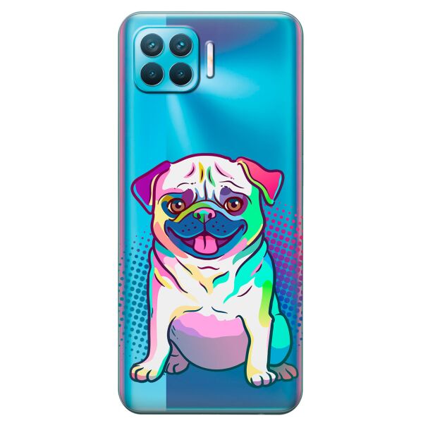 

Прозрачный силиконовый чехол iSwag для OPPO Reno 4 Lite с рисунком - Мопс (KS8810)