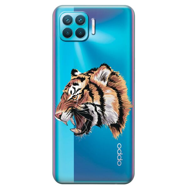 

Прозрачный силиконовый чехол iSwag для OPPO Reno 4 Lite с рисунком - Тигр (KS8813)