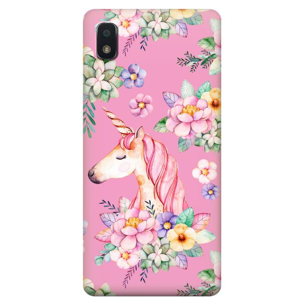 

Силиконовый чехол iSwag для ZTE Balde L210 с рисунком - Единорог в цветах (KS7945)