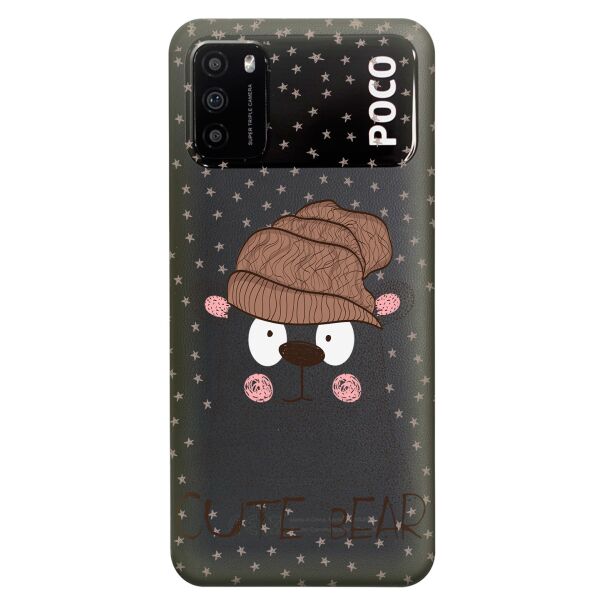 

Прозрачный силиконовый чехол iSwag для Xiaomi Poco M3 с рисунком - Медведь (KS8159)
