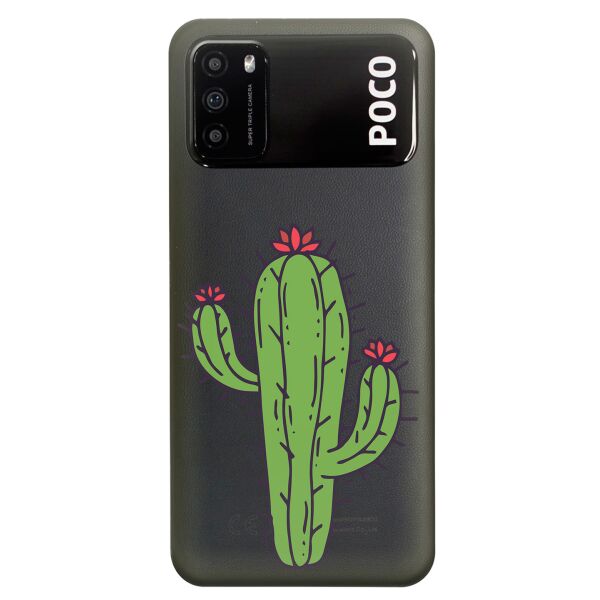 

Прозрачный силиконовый чехол iSwag для Xiaomi Poco M3 с рисунком - Тропический кактус (KS8171)