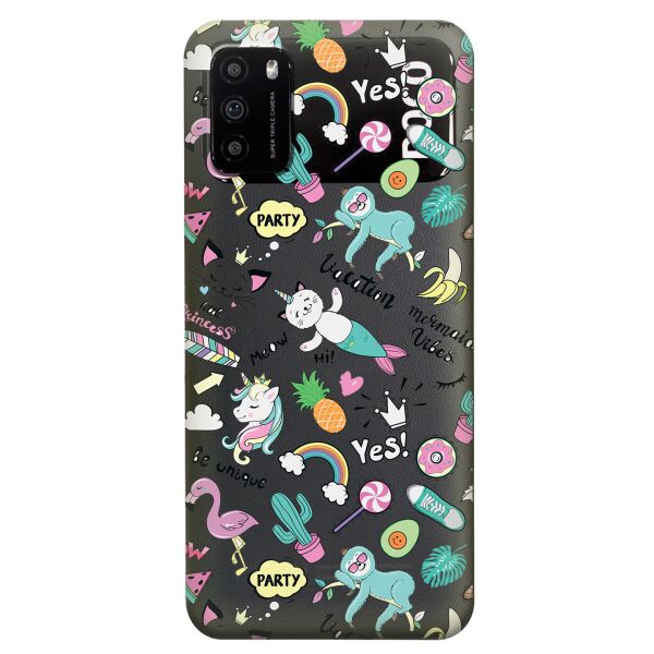 

Прозрачный силиконовый чехол iSwag для Xiaomi Poco M3 с рисунком - Летнее настроение (KS8172)