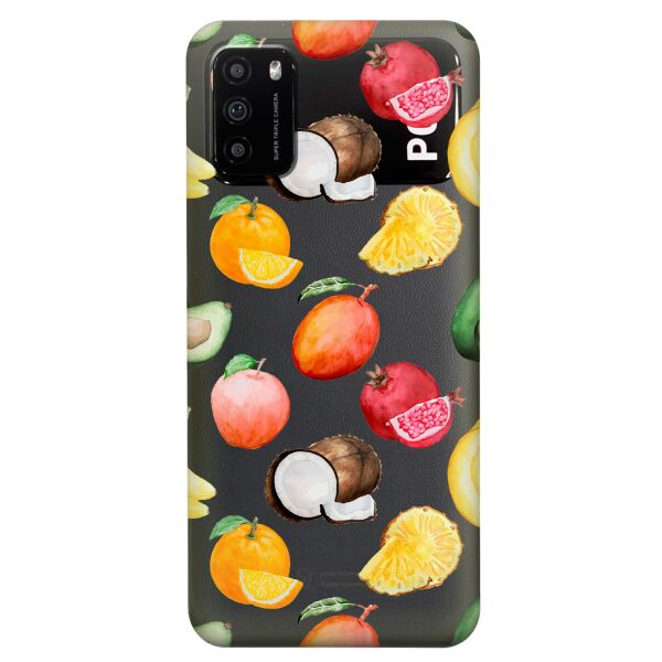

Прозрачный силиконовый чехол iSwag для Xiaomi Poco M3 с рисунком - Фрукты (KS8181)