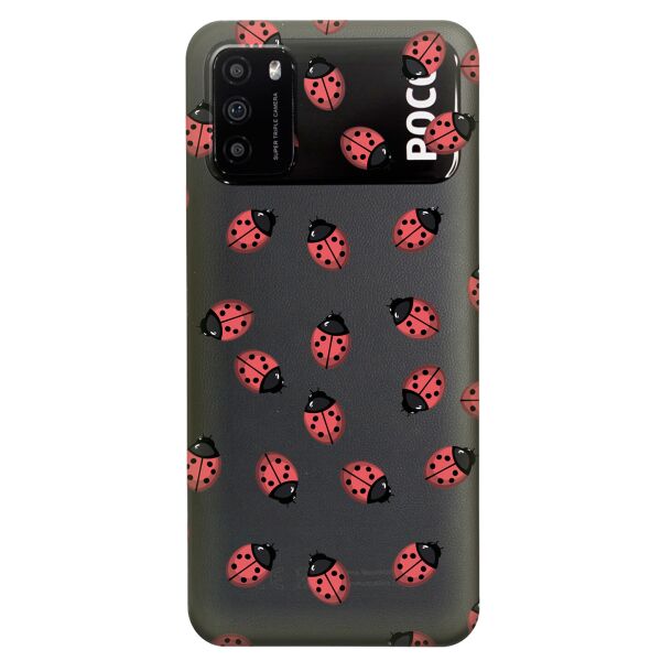 

Прозрачный силиконовый чехол iSwag для Xiaomi Poco M3 с рисунком - Божьи коровки (KS8183)