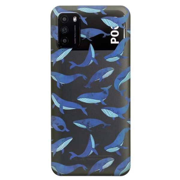 

Прозрачный силиконовый чехол iSwag для Xiaomi Poco M3 с рисунком - Киты (KS8184)