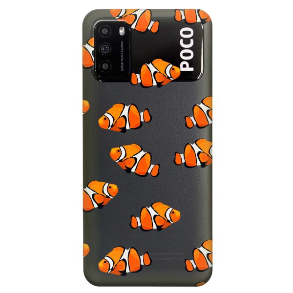 

Прозрачный силиконовый чехол iSwag для Xiaomi Poco M3 с рисунком - Рыбки (KS8191)